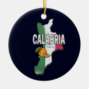 Ornamento De Cerâmica Calábria Itália - Região Retro Mapa Vintage Souven