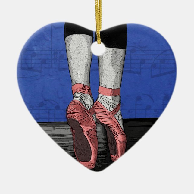 Ornamento De Cerâmica Calçados de Balé Ballerina dançantes (Frente)