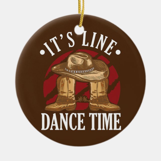 Ornamento De Cerâmica Calçados de dança do cowboy ocidental (Frente)