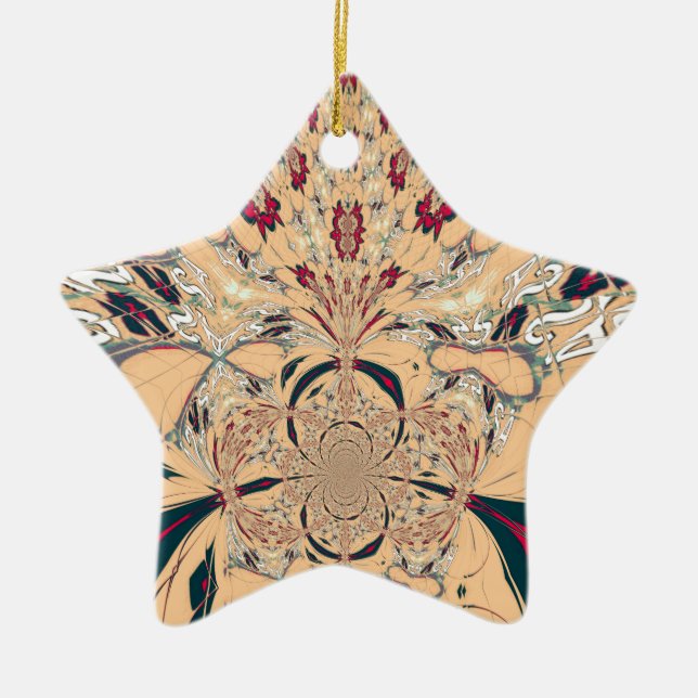 Ornamento De Cerâmica Caleidoscópio Africano Vibrante: Uma Delícia de Pe (Frente)