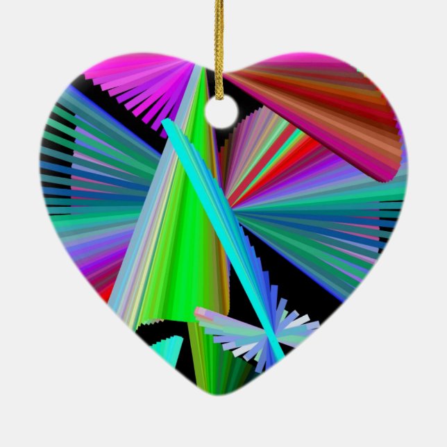 Ornamento De Cerâmica Caleidoscópio Art Vermelho Verde Roxo Azul Preto (Verso)