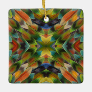 Ornamento De Cerâmica caleidoscópio de penas de papagaio inseparável