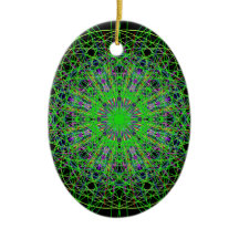 Caleidoscópio Negro Verde - Arte Mandala
