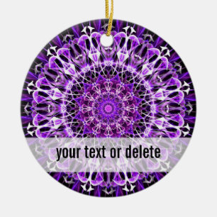 Ornamento De Cerâmica Caleidoscópio roxo ausente da mosca