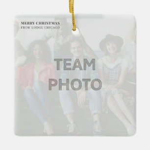 Ornamento De Cerâmica Calendário 2027 Empresa Foto Negócios Código QR