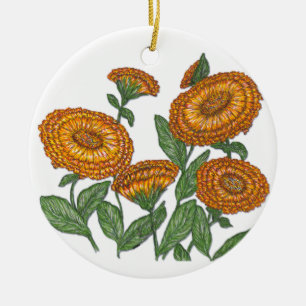 Ornamento De Cerâmica Calendula