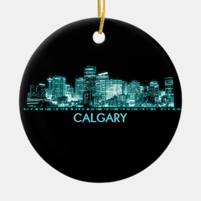 Ornamento De Cerâmica Calgary Skyline (Frente)