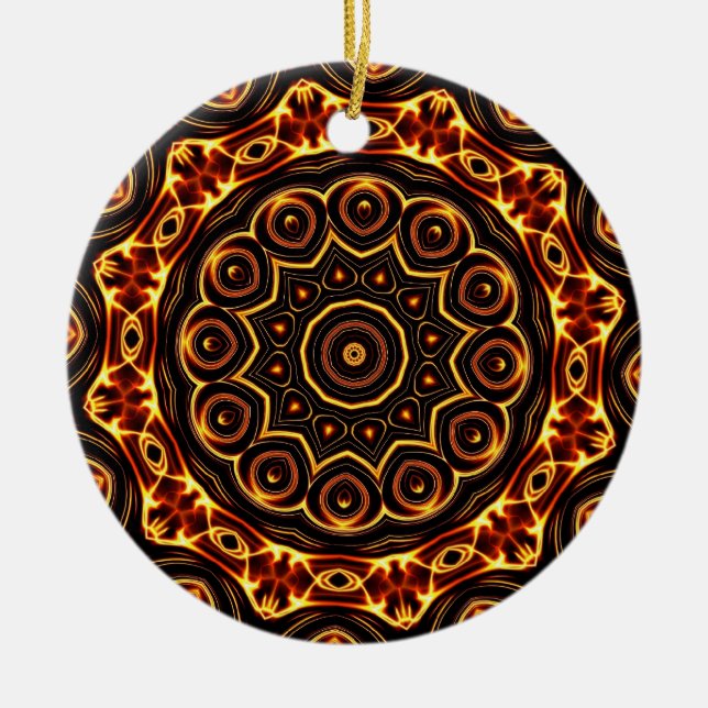 Ornamento De Cerâmica Calidoscópio Geométrico 03 (Frente)