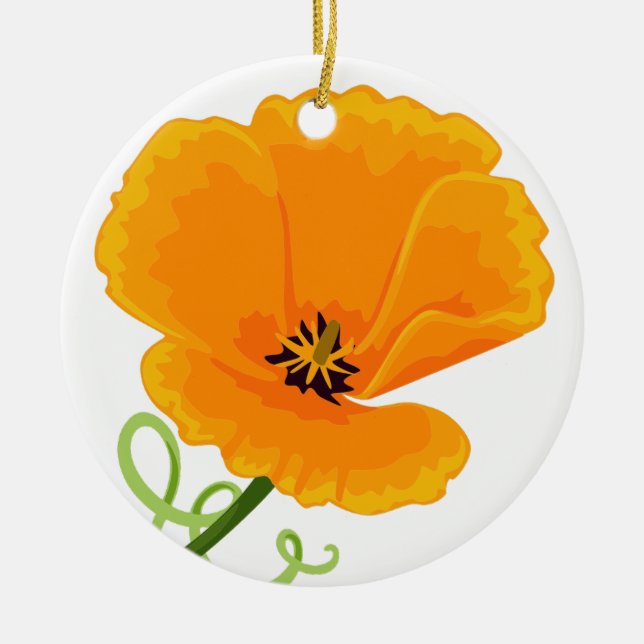 Ornamento De Cerâmica California Poppy (Frente)