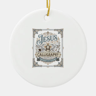 Ornamento De Cerâmica Caligrafia de Jesus Letra Sagrada Caligrafia de Je