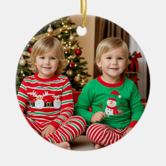Ornamento De Cerâmica Caligrafia Foto Natal Cervo Personalizar