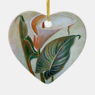 Ornamento De Cerâmica Calla Lily Linda Arte Botânica