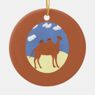 Ornamento De Cerâmica Camel Whimsical on Desert Dunes