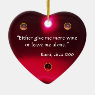 Ornamento De Cerâmica CAMEO ANTIGO, coração da SENHORA COM UVA VINHO