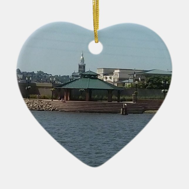 Ornamento De Cerâmica Caminhada do rio de Dubuque (Frente)