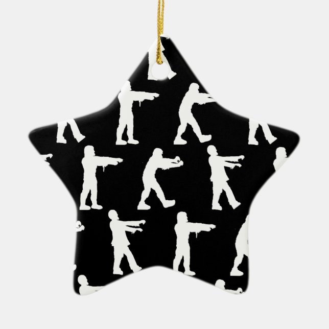 Ornamento De Cerâmica Caminhada do zombi (Frente)