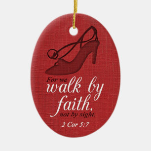 Ornamento De Cerâmica Caminhada por citações do verso da bíblia do 5: