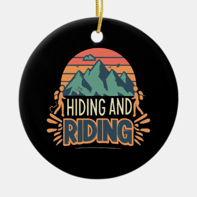 Ornamento De Cerâmica Caminhando Onde Viagens Se Tornam Aventuras (Frente)