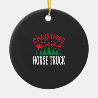 Ornamento De Cerâmica Caminhão de Cavalos de Natal do Papai Noel Trenó