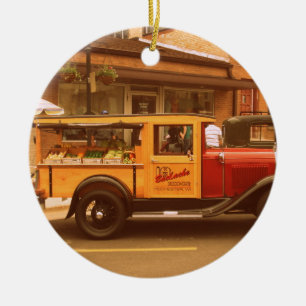 Ornamento De Cerâmica Caminhão de Comida clássico