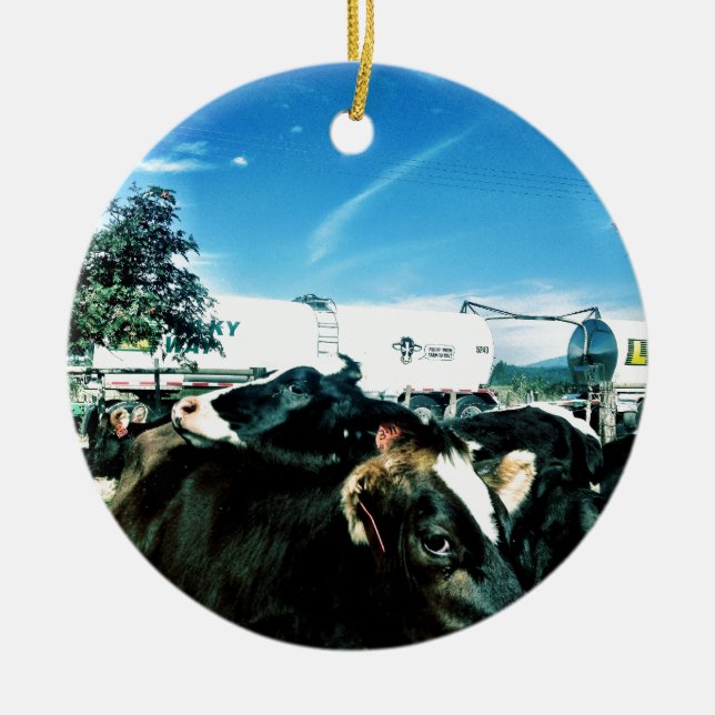 Ornamento De Cerâmica caminhão do leite (Frente)