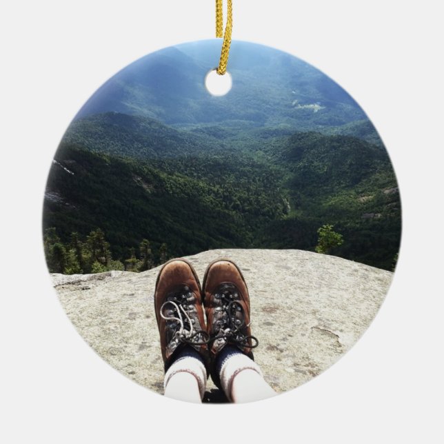 Ornamento De Cerâmica Caminhar sobre o mundo (versão 1) (Frente)