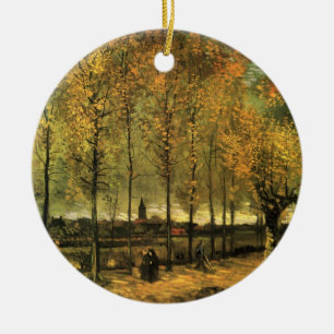 Ornamento De Cerâmica Caminho com Choupos de Vincent van Gogh