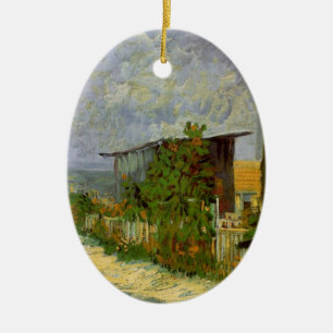 Ornamento De Cerâmica Caminho de Montmartre e Girassóis por Vincent van