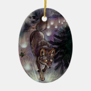 Ornamento De Cerâmica Caminho Iluminar Coyote