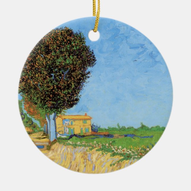 Ornamento De Cerâmica Caminho perto de Arles por Vincent van Gogh (Frente)