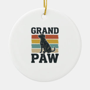 Ornamento De Cerâmica Camisa Avô Cachorro Vintage Pata Grande Design_1