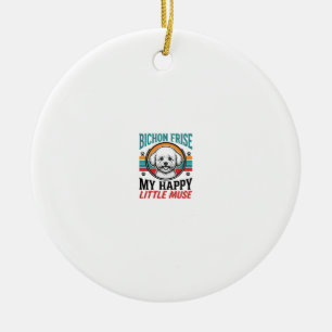 Ornamento De Cerâmica Camisa Bichon Frise Espírito Vintage Arte de Cacho
