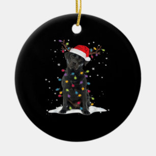 Ornamento De Cerâmica Camisa Black Labrador Xmas Dog Christmas Tree Ligh