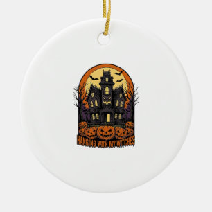 Ornamento De Cerâmica Camisa Casa Assombrada do Halloween dos Amigos da