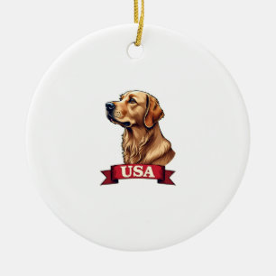 Ornamento De Cerâmica Camisa com Gravação de Cachorro Golden Retriever V