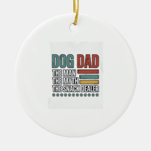 Ornamento De Cerâmica Camisa com Impressão de Pata Vintage Dog Dad The S