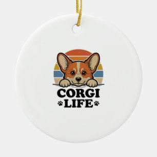 Ornamento De Cerâmica Camisa Corgi Life Gravação Vintage Arte Amante de
