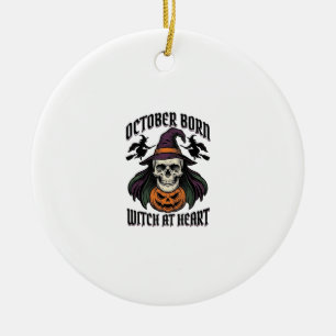 Ornamento De Cerâmica Camisa da Bruxa de Outubro Aniversário de Hallowee