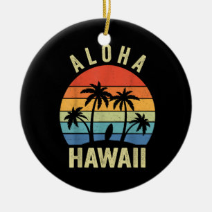 Ornamento De Cerâmica Camisa da Ilha Havaiana Aloha Hawaii Palma Praia S