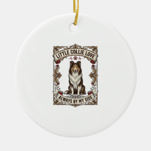 Ornamento De Cerâmica Camisa de Amante de Cão Collie com Citação de Grav