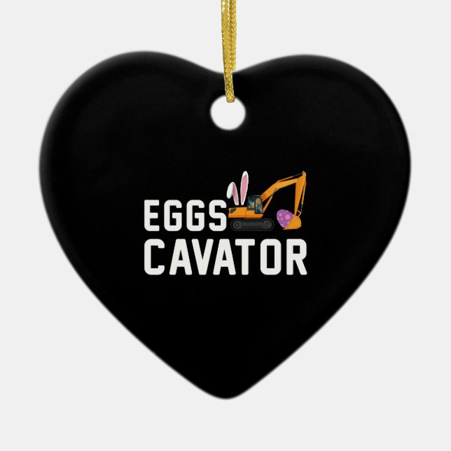 Ornamento De Cerâmica Camisa De Caça Do Ovo De Páscoa Para Crianças, Cav (Frente)