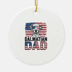 Ornamento De Cerâmica Camisa de Cão Patriótica Vintage de Pai Dálmata De