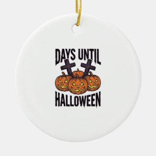 Ornamento De Cerâmica Camisa de Contagem Regressiva de Halloween Design