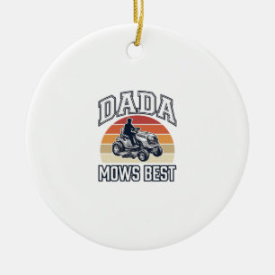 Ornamento De Cerâmica Camisa de Cortador de Grama Vintage Dada Mows Best