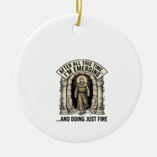 Ornamento De Cerâmica Camisa de design gráfico de gravura de humor de ca