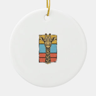 Ornamento De Cerâmica Camisa de Girafa Gravada Vintage com Listras Retro