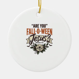 Ornamento De Cerâmica Camisa de Gravura Vintage de Jesus Fall-O-Ween Cri