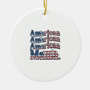 Ornamento De Cerâmica Camisa de Gravura Vintage Patriótica Mama American