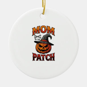 Ornamento De Cerâmica Camisa de Mãe de Halloween Abóbora Ossos Arte Vint