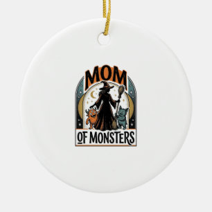 Ornamento De Cerâmica Camisa de Mãe de Halloween Design de Família de Mo